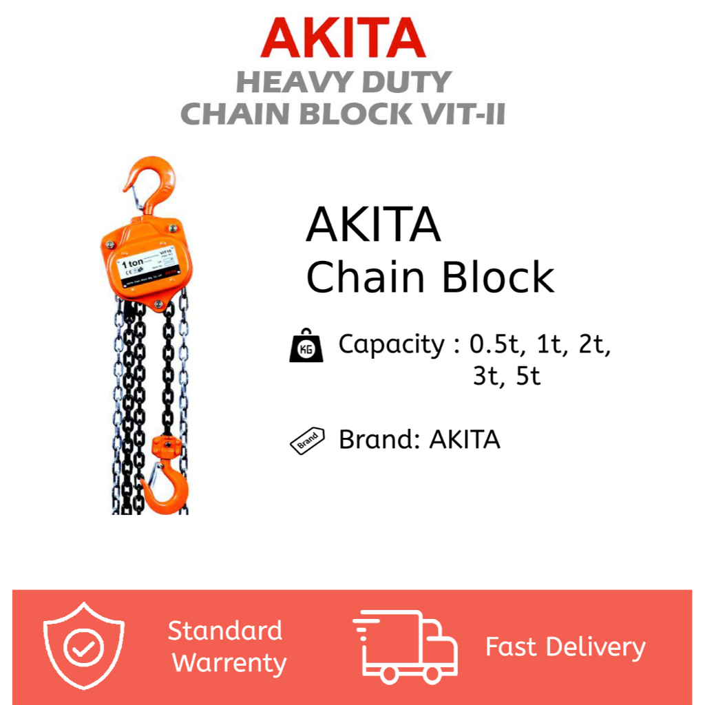 AKITA HEAVY DUTY CHAIN BLOCK / MANUAL CHAIN HOIST | Shopee Malaysia