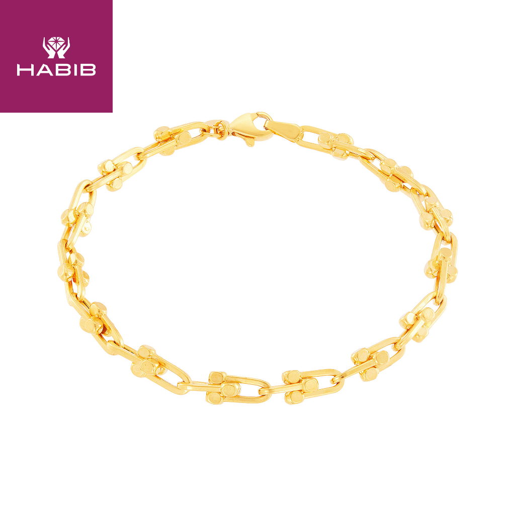 HABIB Oro Italia 916 Yellow Gold Bracelet GW42200123 | Shopee Malaysia