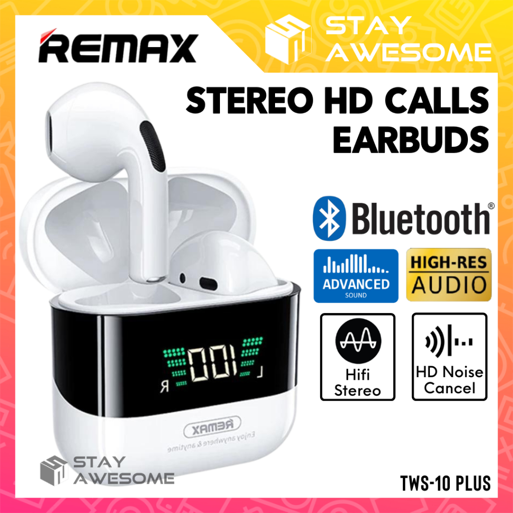 REMAX Earbuds Mini TWS White Wireless HD Call Earphone Bass Bluetooth ...