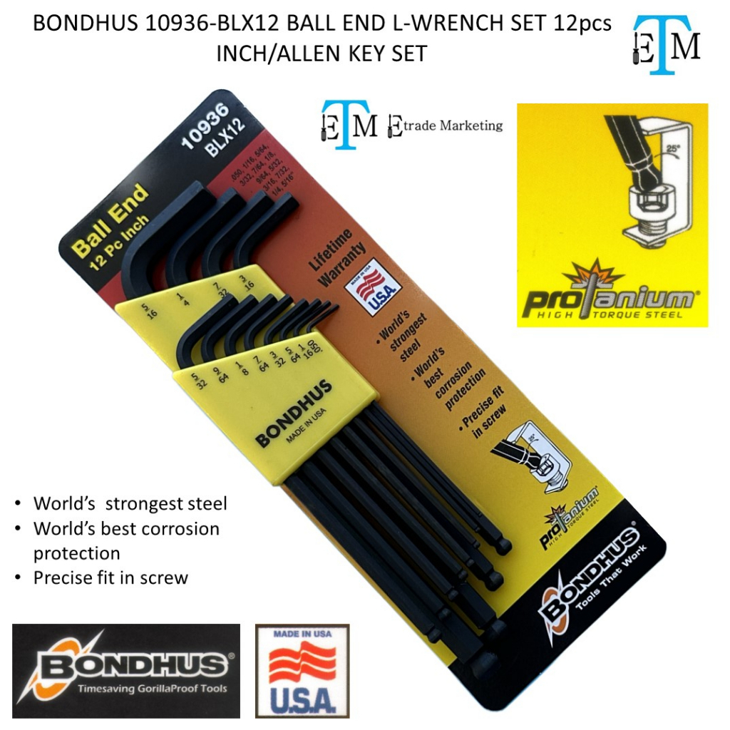 Bondhus 12 piece hex deals key set 10936