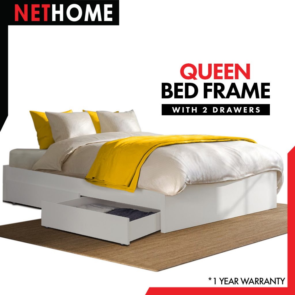 🌟Experience Luxury Sleep🌟 NETHOME SNOW SERIES QUEEN BEDFRAME WITH 2
