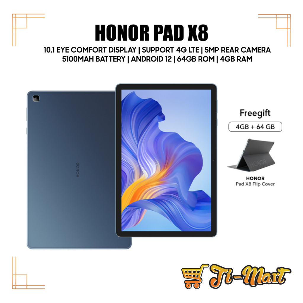 HONOR Pad X8 (64GB) 4G LTE [Support 4G LTE丨4GB RAM + 64GB ROM丨MicroSD ...