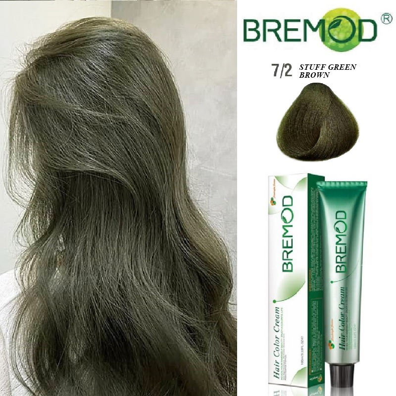 Avocado Green 7/2 Bremod Professional Salon Hair Color Dye Cream 100ml