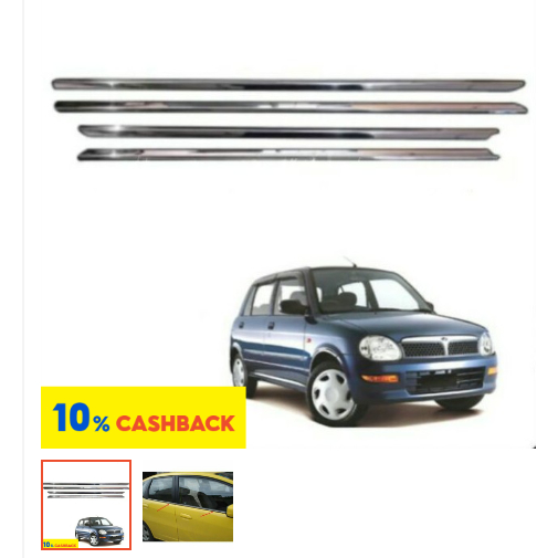 Perodua Kelisa Door Window Trim Panel Chrome For Door Outer Moulding (4