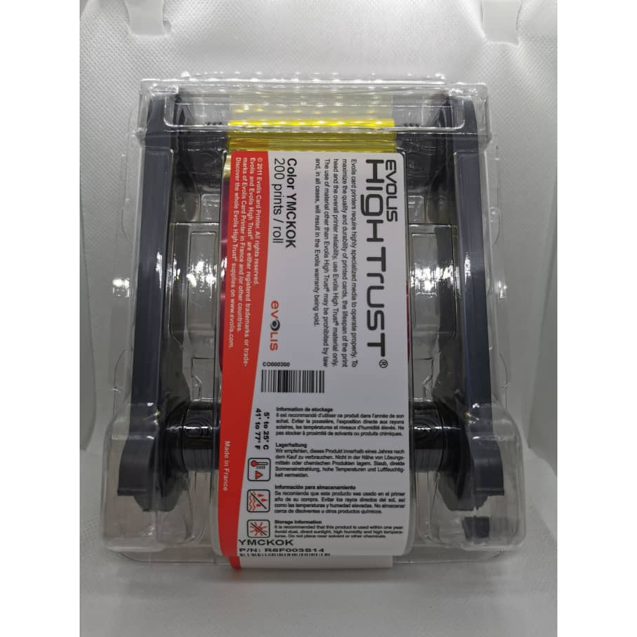 Evolis Original R6F003S11 or R6F003S14 YMCKOK Ribbon for Zenius and ...