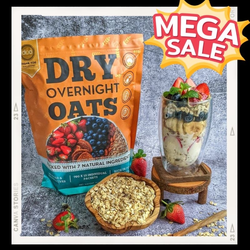 Healthy Dry Overnight Oat for weight loss & diet 15 packs x 70g