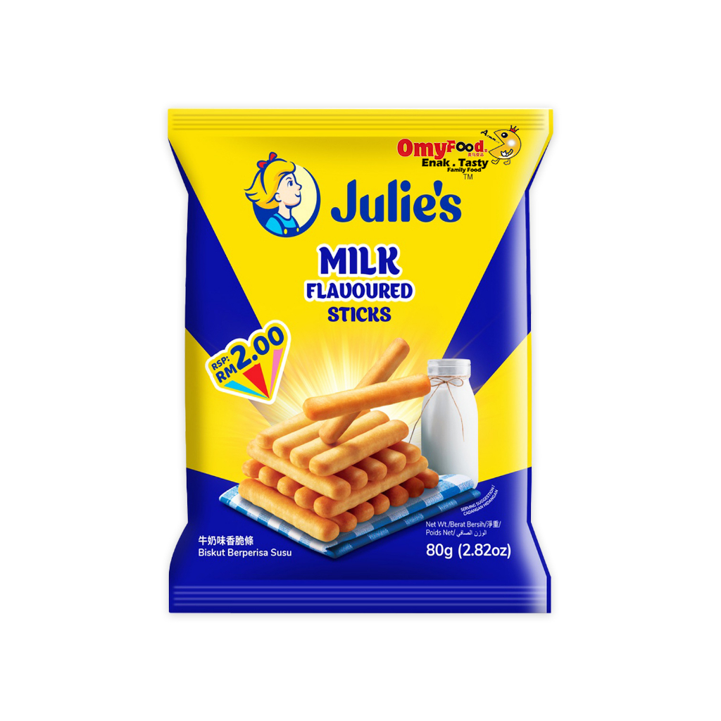 110g 100g 80g Julies Cheese Crackers Milk Flavoured Crackers Choco Stick Milk Flavoured 0174