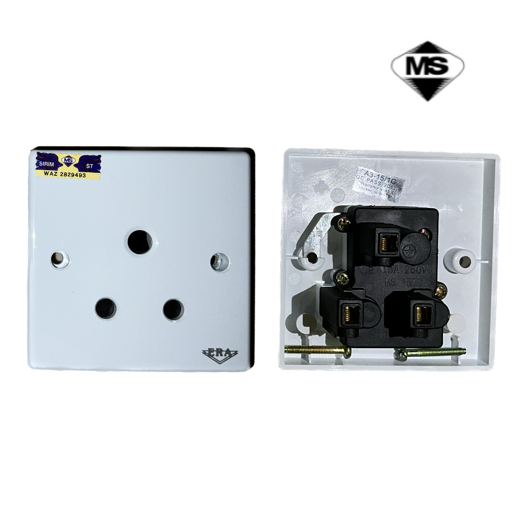 ERA SA3 15A SOCKET / SWITCHES / SWITCH SOCKET OUTLET 1 GANG ROUND PIN