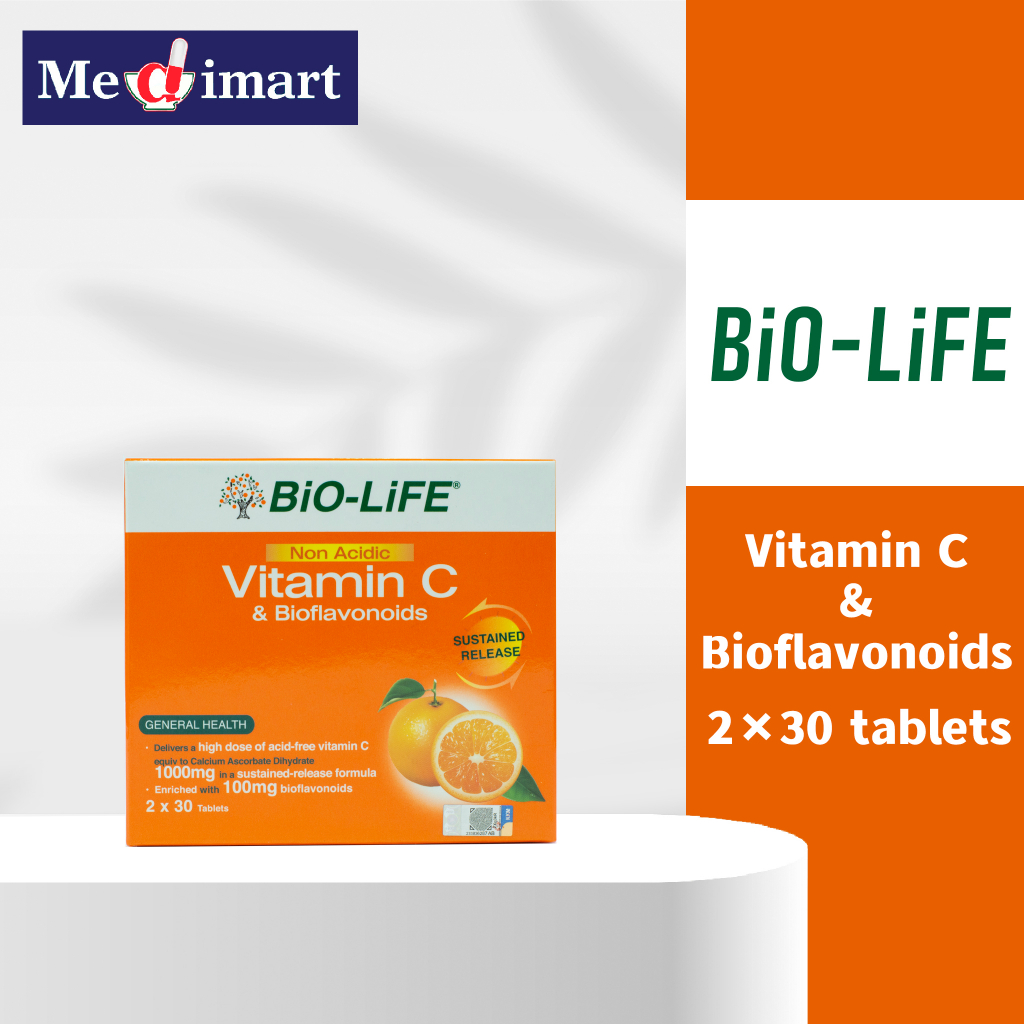 BiOLiFE Non Acidic Vitamin C & Bioflavonoids 2 x 30 tablets Shopee