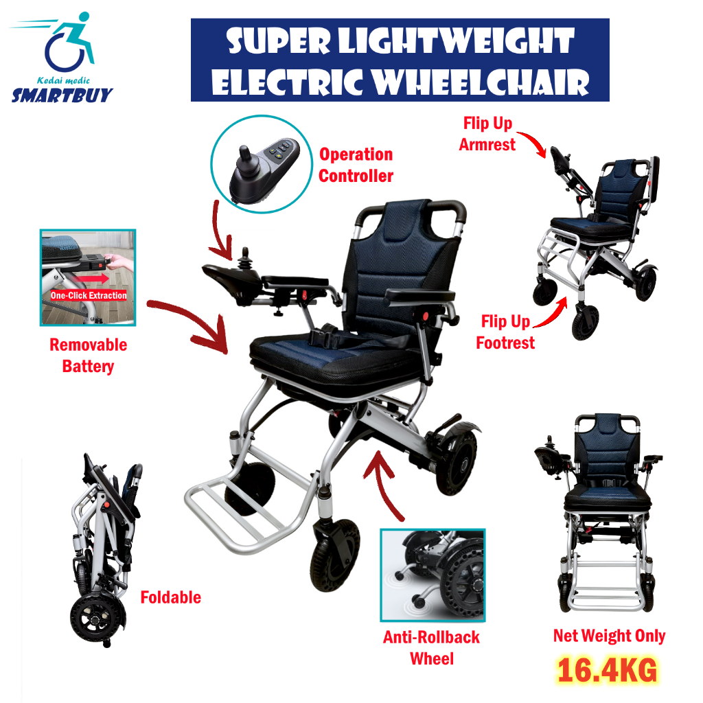 16.4kg Super Lightweight Travel Electric Wheelchair With AntiTipper