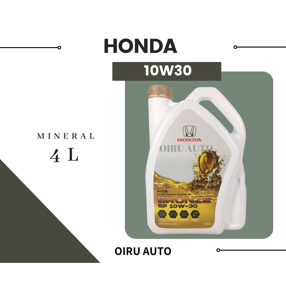 Honda 10W30 Engine Oil 4L Minyak Hitam Mineral 10W30 Minyak Enjin Honda