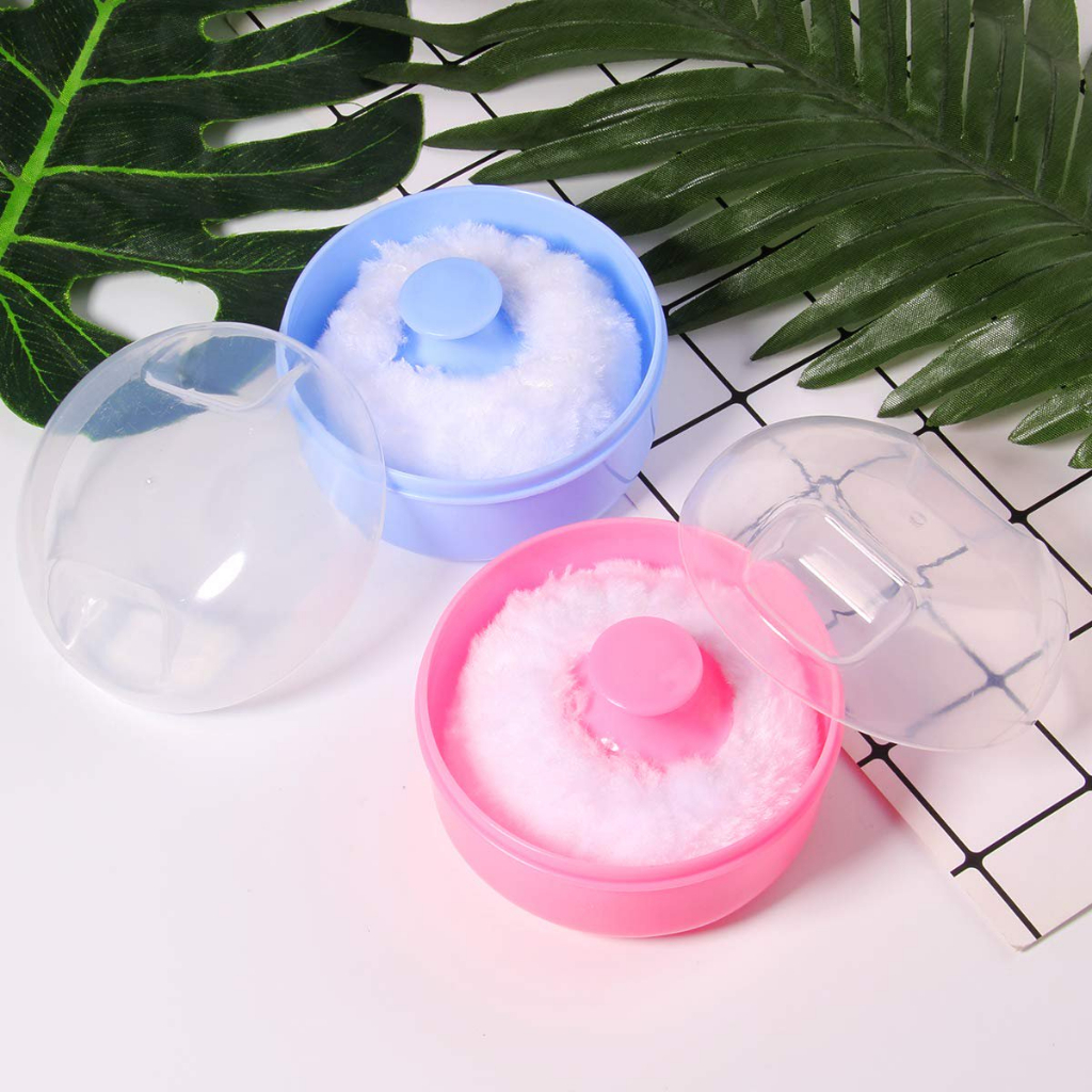 Baby Powder Puff Kit for Body Powder Container Dusting Powder Case for