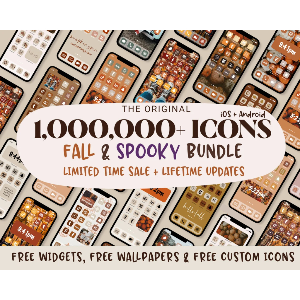 1,000,000+ MEGA FALL App Icons Pack | High Resolution Autumn Aesthetic