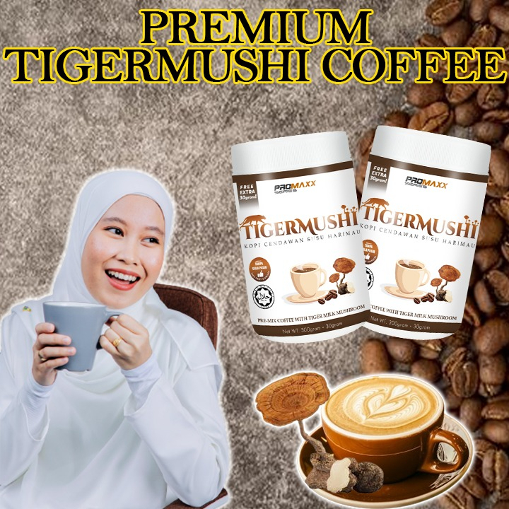 Kopi Tigermushi Cendawan Susu Harimau 330g Rawat Asma Kebas Batuk