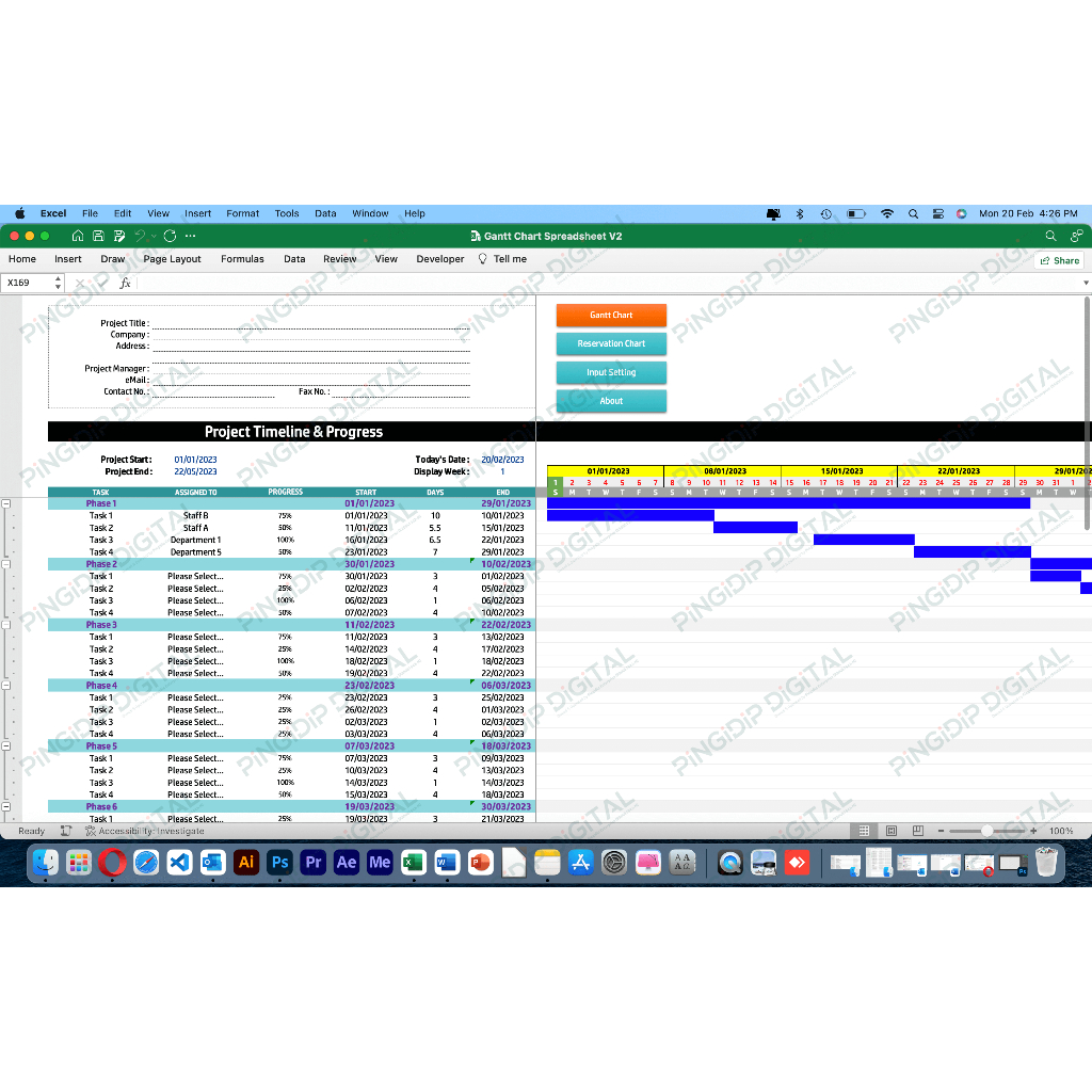 Gantt Chart Spreadsheet V2 | Shopee Malaysia