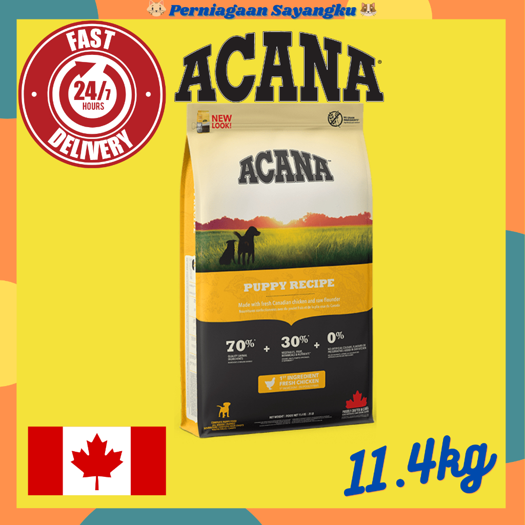 ACANA Grain Free Puppy Recipe / Grass Fed Lamb / Pacifica 11.4kg Dog Food