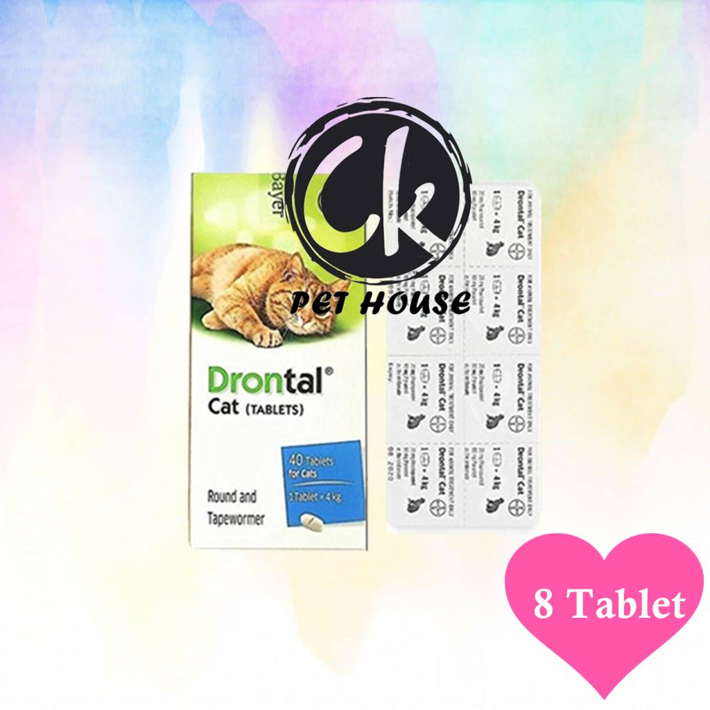 [ORI] Elanco Drontal Cat Deworm Tablet / Ubat Cacing Kucing (8 Tablet