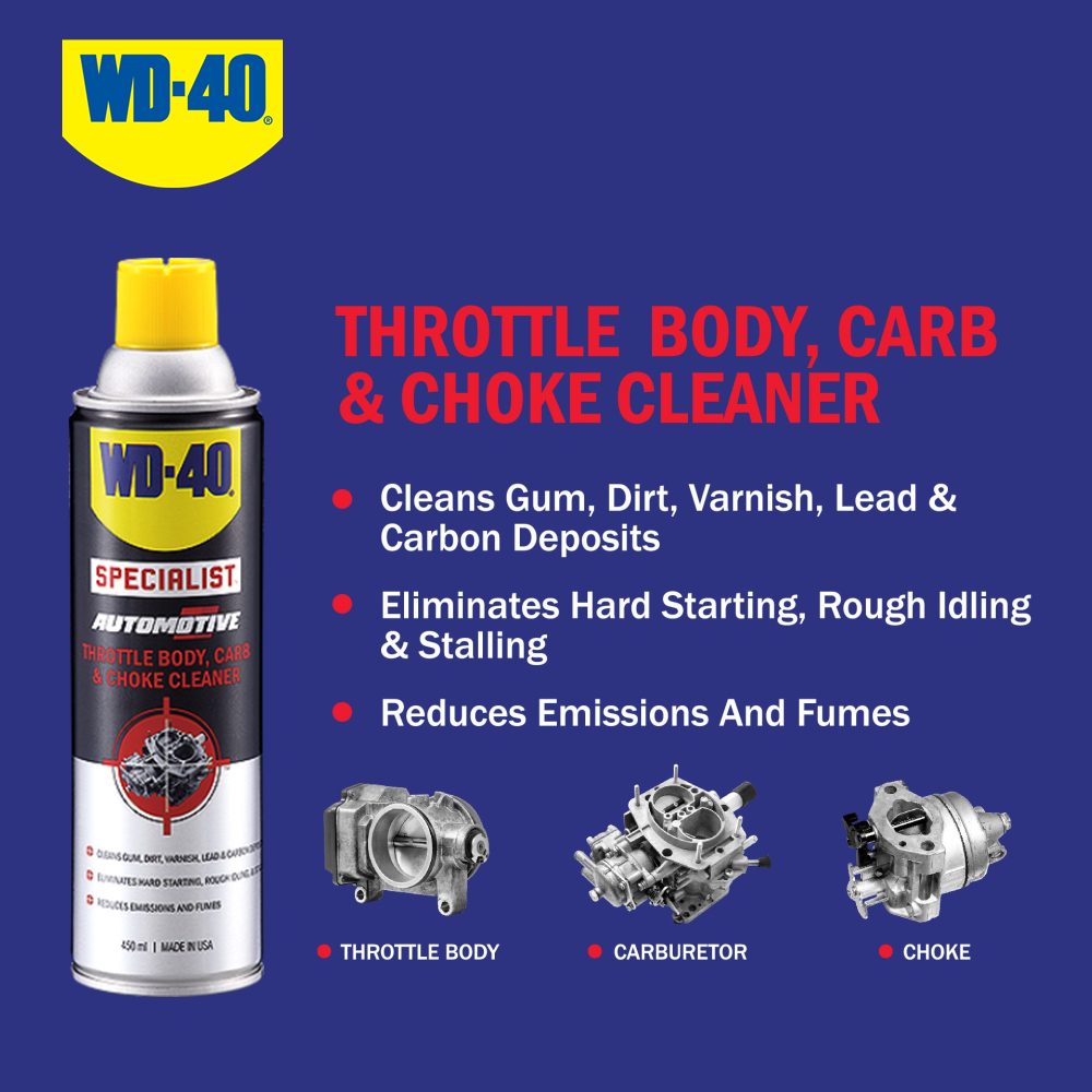 WD 40 Specialist Automotive Product Throttle Body , Carb and Choke