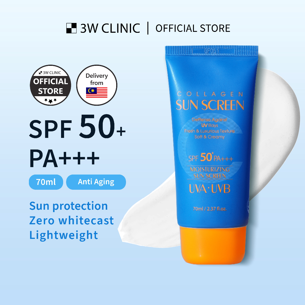 3W Clinic Sunscreen Collagen Sunblock Moisturizing For Sensitive Skin
