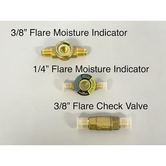 "CASTEL" MOISTURE INDICATOR SIGHT GLASS 1/4'' & 3/8"/CASTEL CHECK VALVE