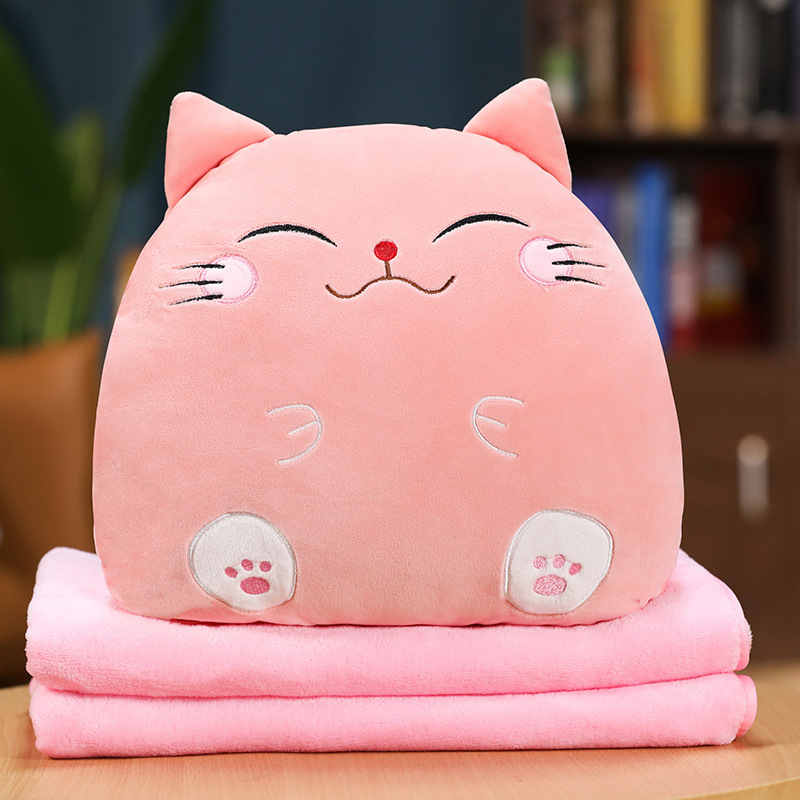 3 in 1 Multipurpose Huggable Soft Pillow Blanket Hand Warmer Cute Soft