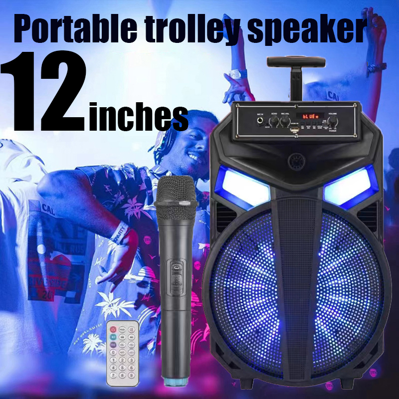 12 "inch portable trolley speaker Party Bluetooth speaker Karaoke ...
