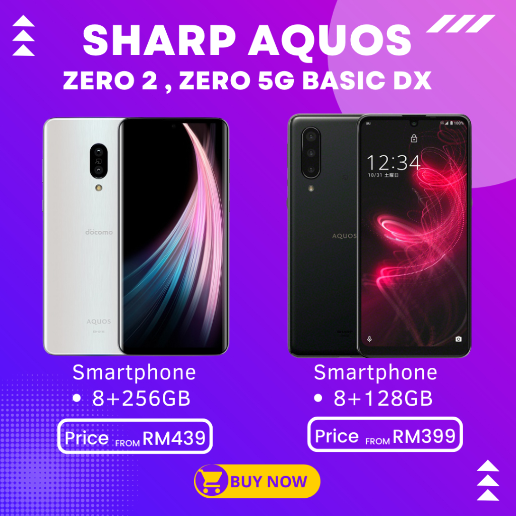 Sharp Aquos Zero 2, Zero 6 (8+256GB) & Sharp Aquos Zero 5G basic DX (8