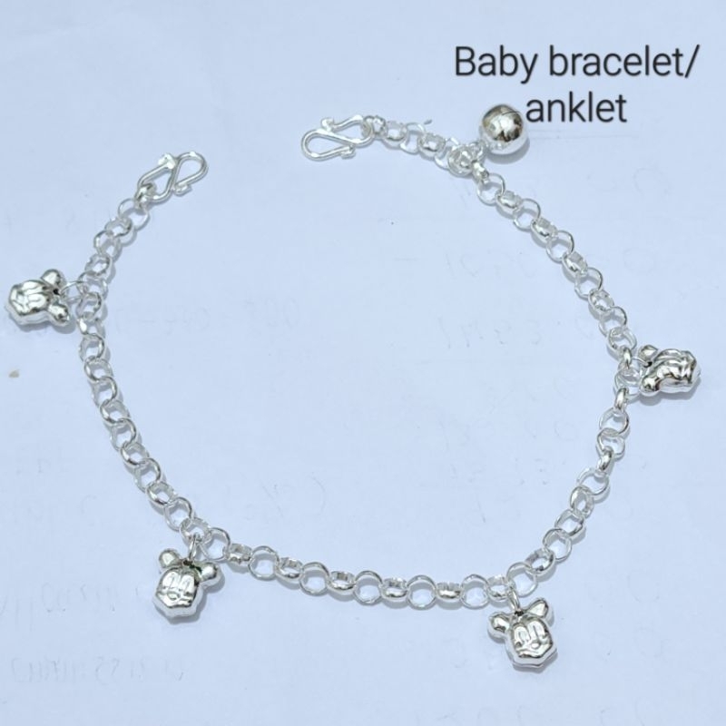 (AB695)Original silver kids/baby anklet bracelet(rantai kaki/tangan