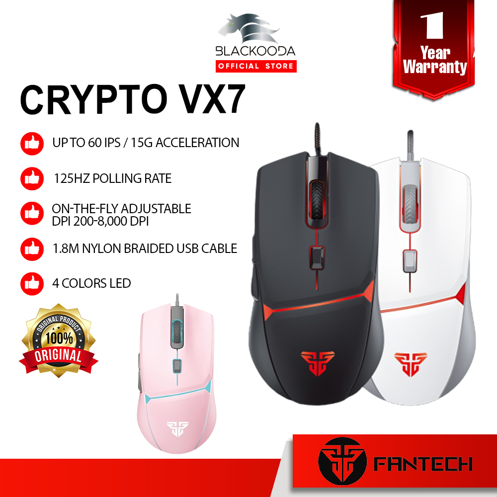 Fantech VX7 Crypto 8000 DPI Macro Pro Lightweight Gaming Mouse | Shopee ...