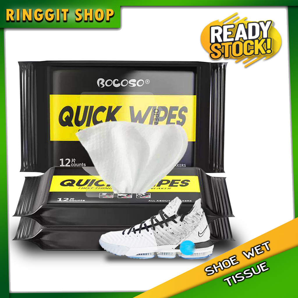 Ringgit Shop 12/30/80pcs Shoe Cleaning Wet Tissue Quick Wipes Sneakers