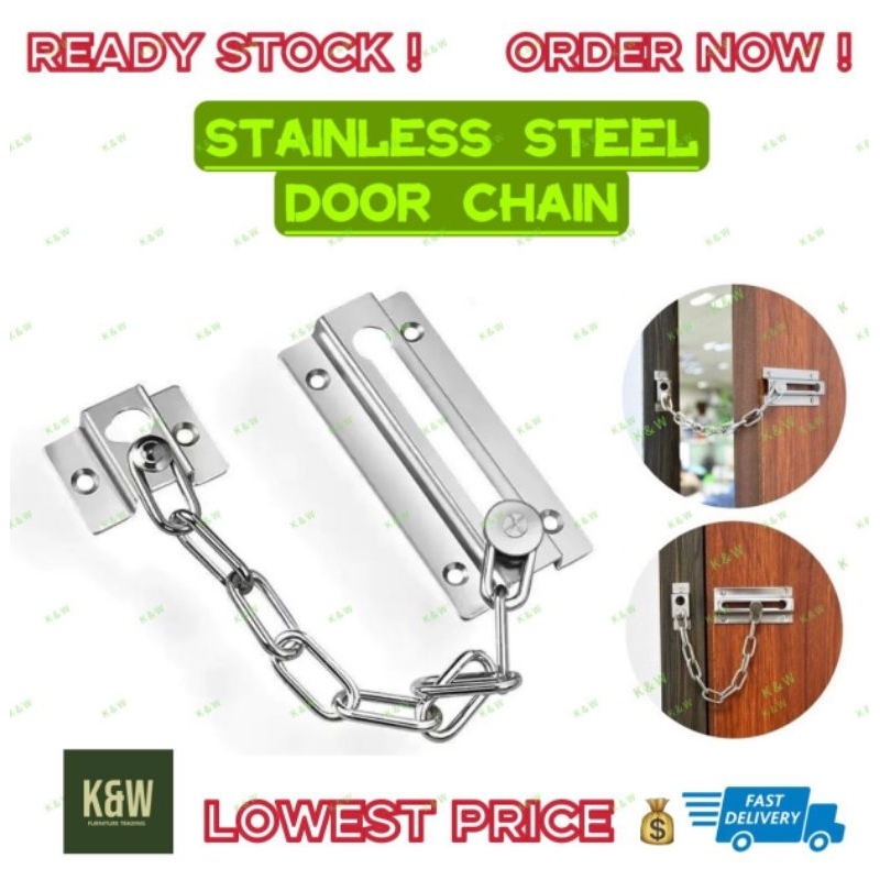 Stainless Steel Door Chain Security Door Latch Chain Heavy Duty Bolt