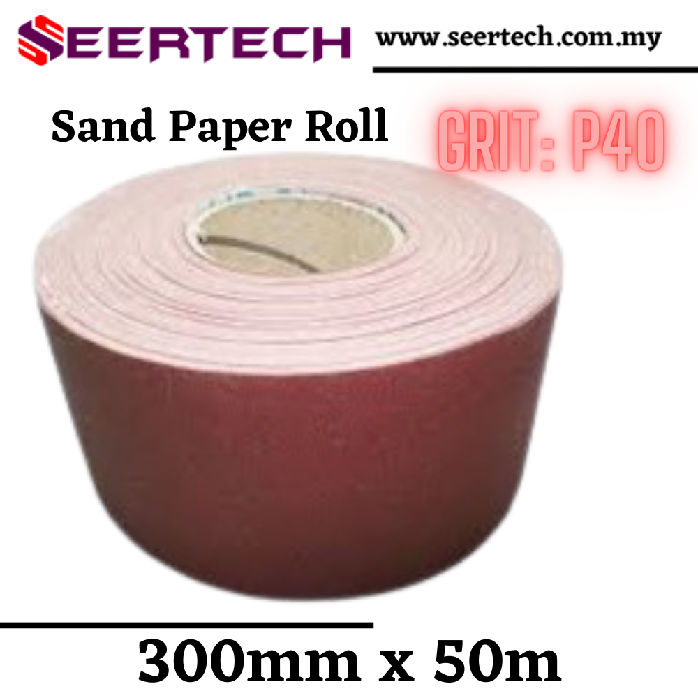 Sandpaper Roll 300mm x 50m Abrasive Aluminium Oxide Red Grit 40 Best