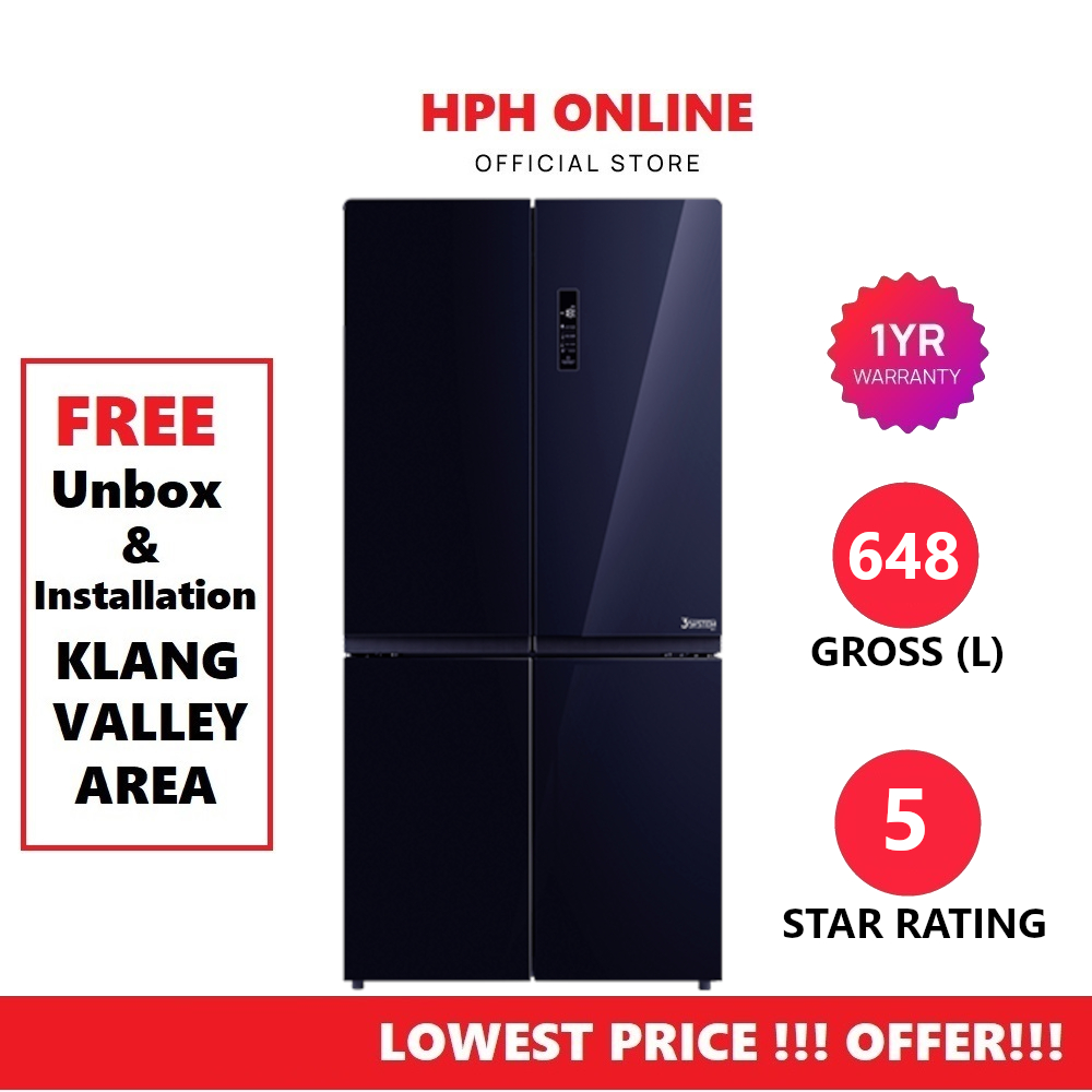 Toshiba 4 Door Inverter (648L) French Bottom Freezer Fridge