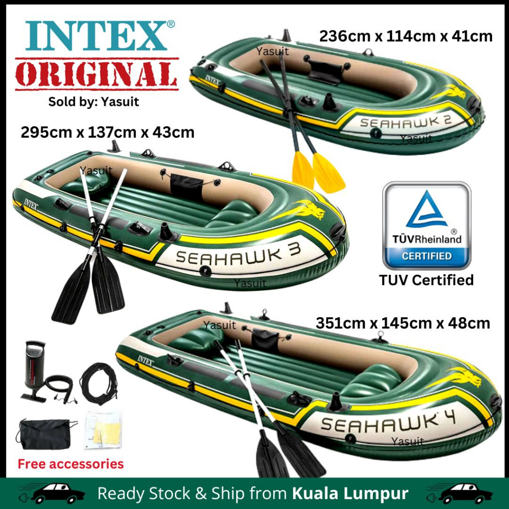 Intex Seahawk Inflatable Boat Kayak 2/3/4 Person 68347, 68380, 68351