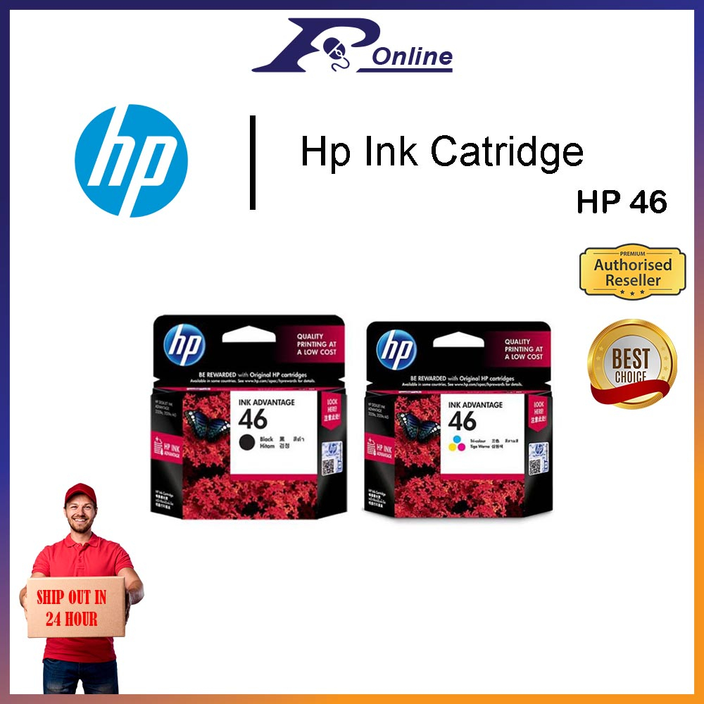HP 46 Black/Color Original Ink Advantage Cartridge | Shopee Malaysia