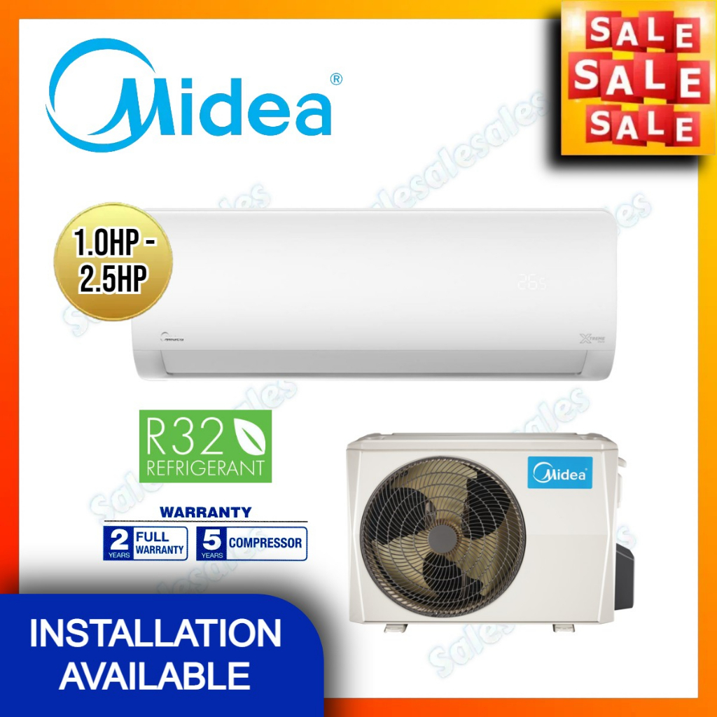 Midea R32 1hp 15hp 2hp 25hp Non Inverter Aircond Msgd 09crn8 Msxd 18crn8 Msgd 24crn8 7861