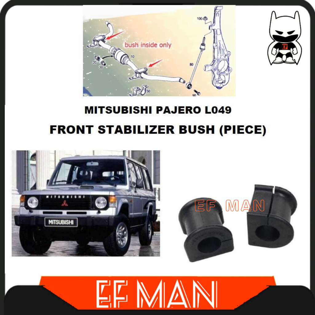 MITSUBISHI PAJERO LO49 DELICA L300 FRONT STABILIZED BUSH 22MM MB176442 ...