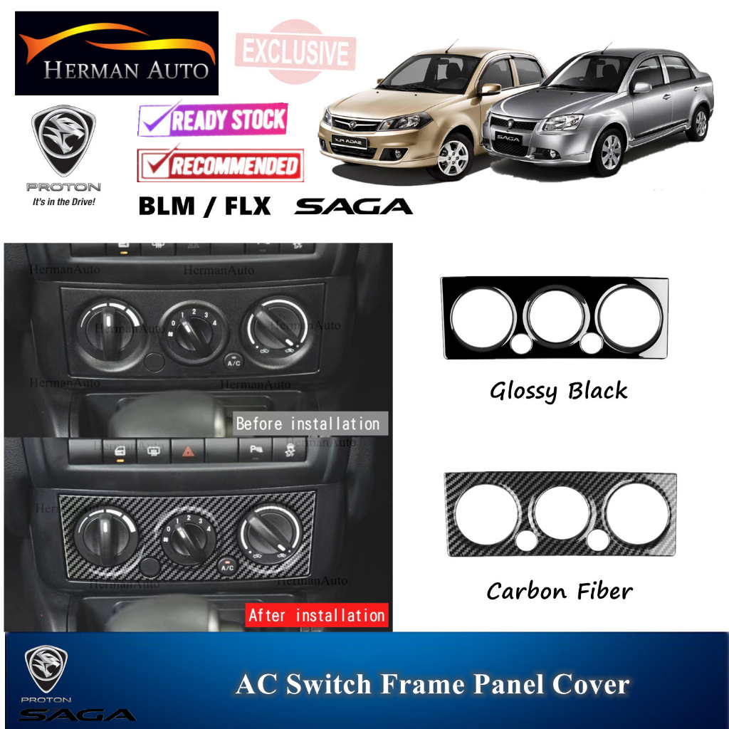 HermanAuto Proton Saga BLM FLX AC Air-Cond Switch Frame Panel Cover ...