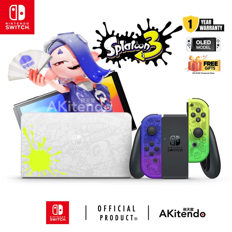 [ FREE GAME ] Nintendo Switch OLED Splatoon 3 Edition Maxsoft Set