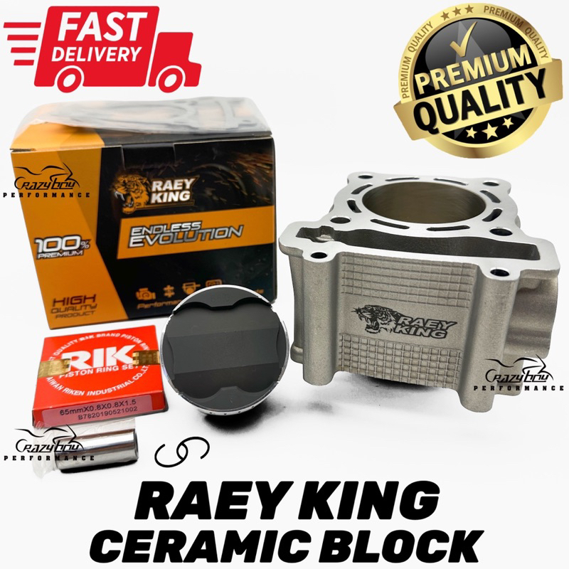 RAEY KING CERAMIC BLOCK RACING Y15ZR LC135 63MM 65MM RING RIK FULL SET ...