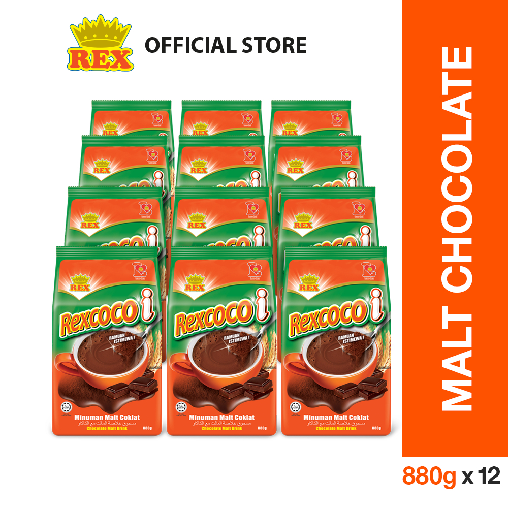 Rexcoco Chocolate Malt Premix (880g x 12) | Shopee Malaysia