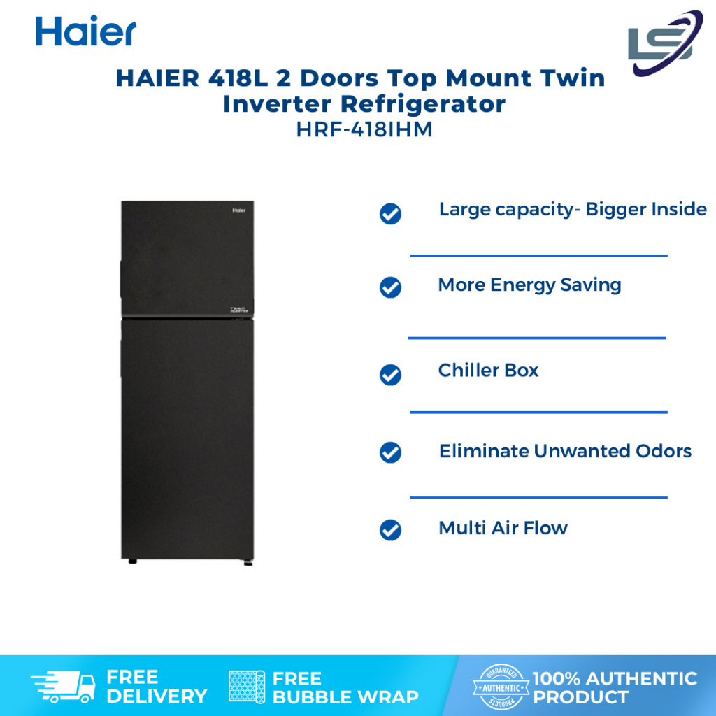 HAIER 418L 2 Doors Top Mount Twin Inverter Refrigerator HRF418IHM