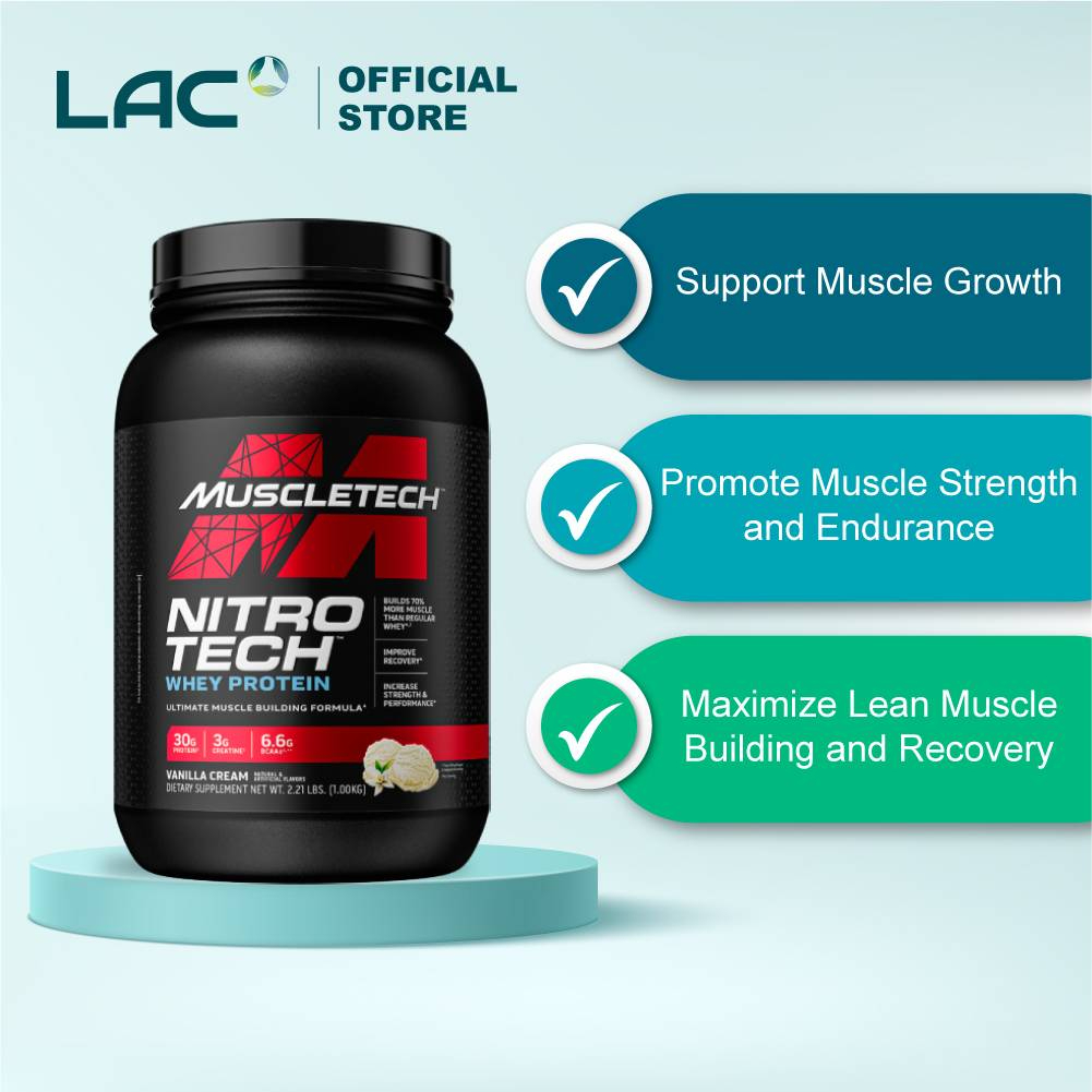 MuscleTech NITRO-TECH Vanilla Cream (2.21lb/1kg) [Exp May 2027 ...