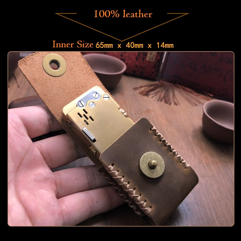 Case Lighter Dragon Tongue Leather Cowhide Retro Handmade Classic ...