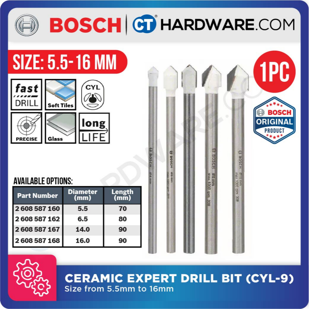 Bosch expert tile discount drill bit 6mm