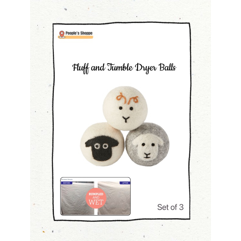 Norwex Fluff And Tumbler Dryer Ball Sheep Set Of 3 | Shopee Malaysia