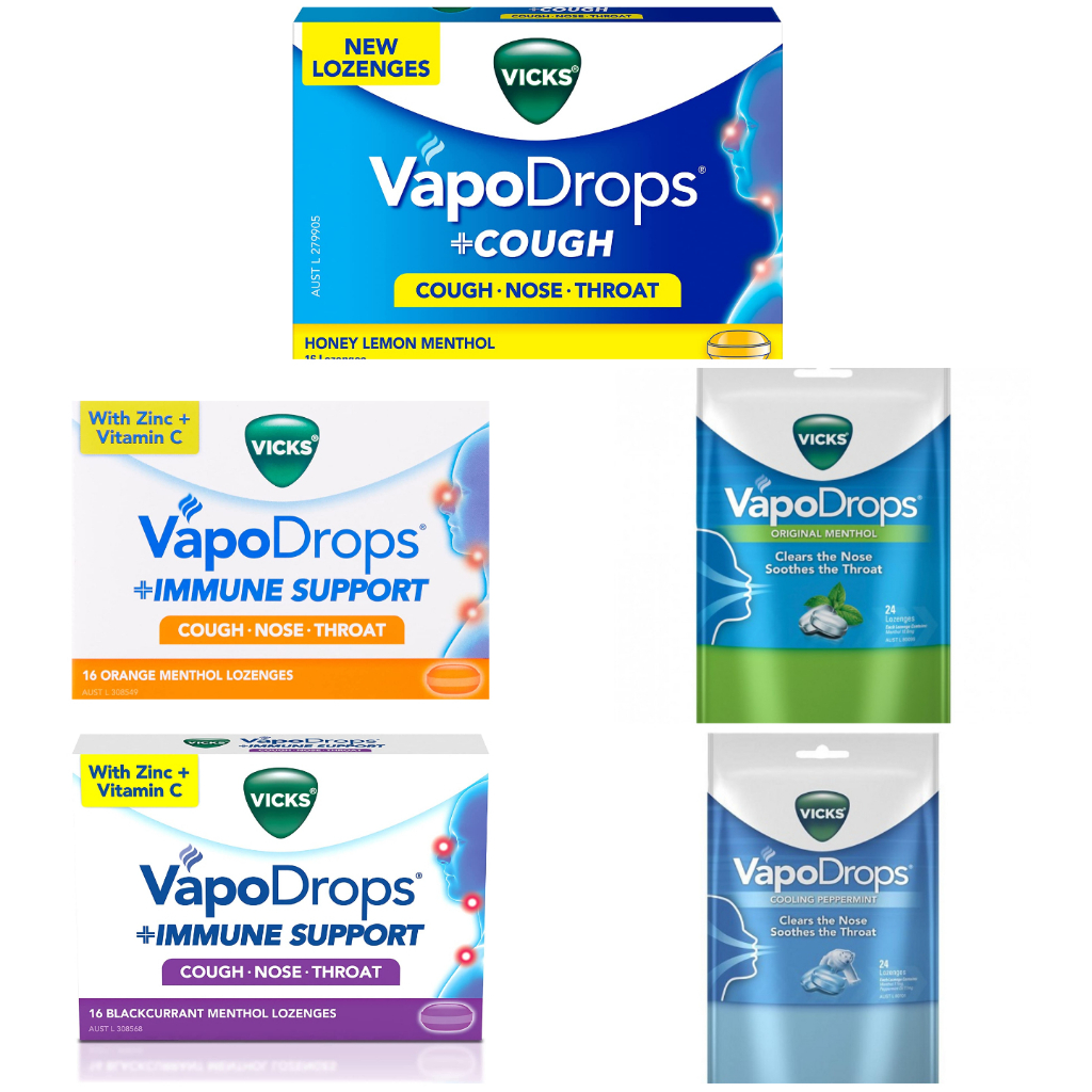 Vicks Vapodrops [ Peppermint / Original / Blackcurrant / Orange / Lemon ] Shopee Malaysia