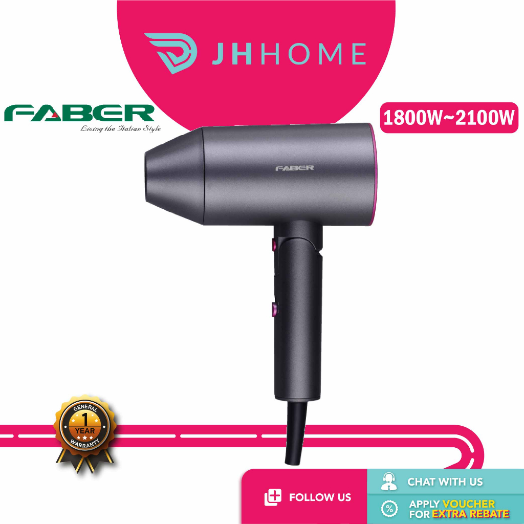 Faber 2100W Hair Dryer FHD VIOLA 1880 | FHD VIOLA 1080 | Dc Motor | 2 ...