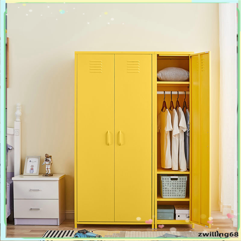 Iron wardrobe 1/2Door Wardrobe metal wardrobe dormitory wardrobe adjustable shelves Combination