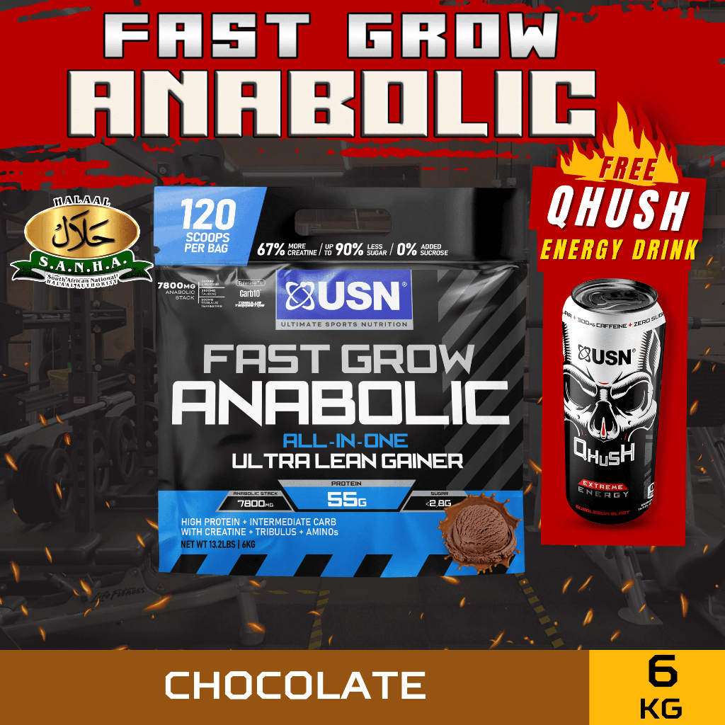 USN Fast Grow Anabolic Lean Weight Gainer Mass Protein Powder Shopee Malaysia
